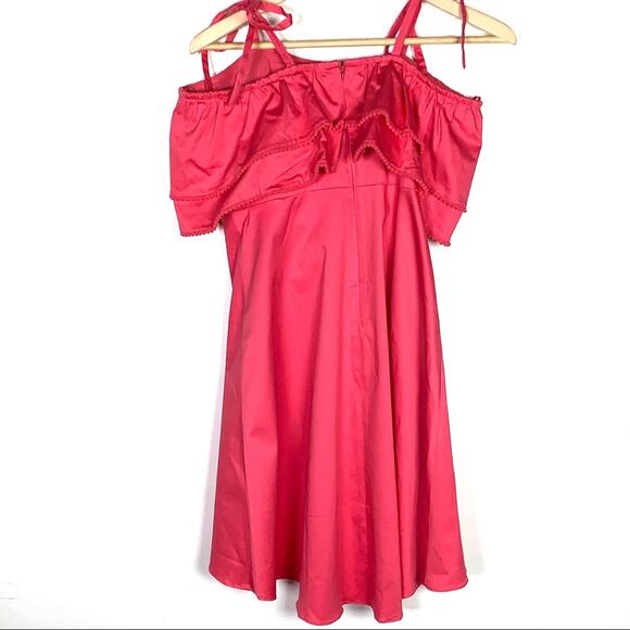 NWT Devlin pink high-low knee length off shoulder dress size Medium M - Picture 6 of 6